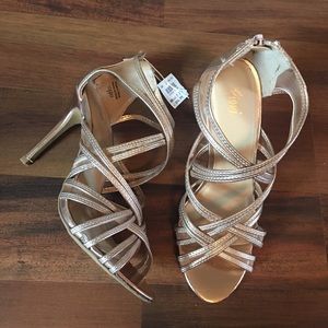 Fioni Gold Strappy Shoes